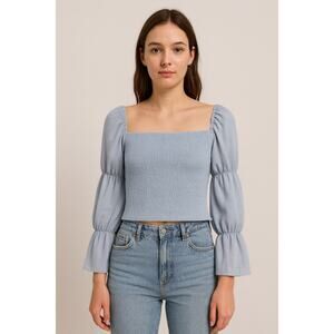 Baby Blue Long Sleeve Top - Size Medium (Shein)